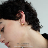 Glossy Dome Mini Hoop Earrings