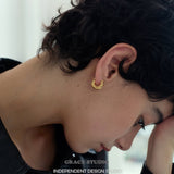 Glossy Dome Mini Hoop Earrings