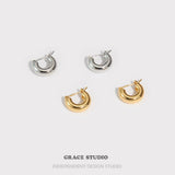 Glossy Dome Mini Hoop Earrings
