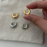 Glossy Dome Mini Hoop Earrings