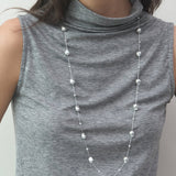 Elegant Baroque Pearl Station Necklace