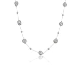 Elegant Baroque Pearl Station Necklace