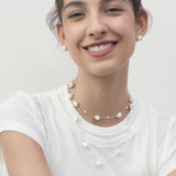 Elegant Baroque Pearl Station Necklace