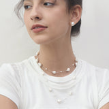 Elegant Baroque Pearl Station Necklace