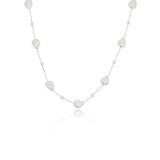 Elegant Baroque Pearl Station Necklace