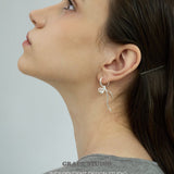 Ribbon Twist Drop Hoop Earrings