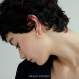 Glossy Round Hoop Earrings