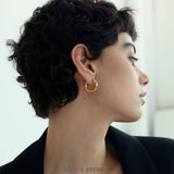 Glossy Round Hoop Earrings