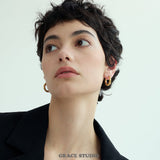 Glossy Round Hoop Earrings