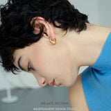 Duo Layered Dome Hoop Earrings