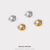 Duo Layered Dome Hoop Earrings