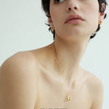 Sculpted U Pendant Necklace & Earrings Set