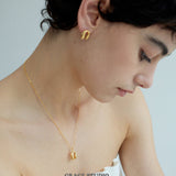 Sculpted U Pendant Necklace & Earrings Set