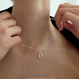 Sculpted U Pendant Necklace & Earrings Set