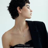 Sculpted U Pendant Necklace & Earrings Set
