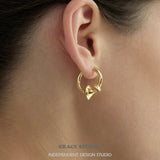 Sculpted Spike Hoop Earrings