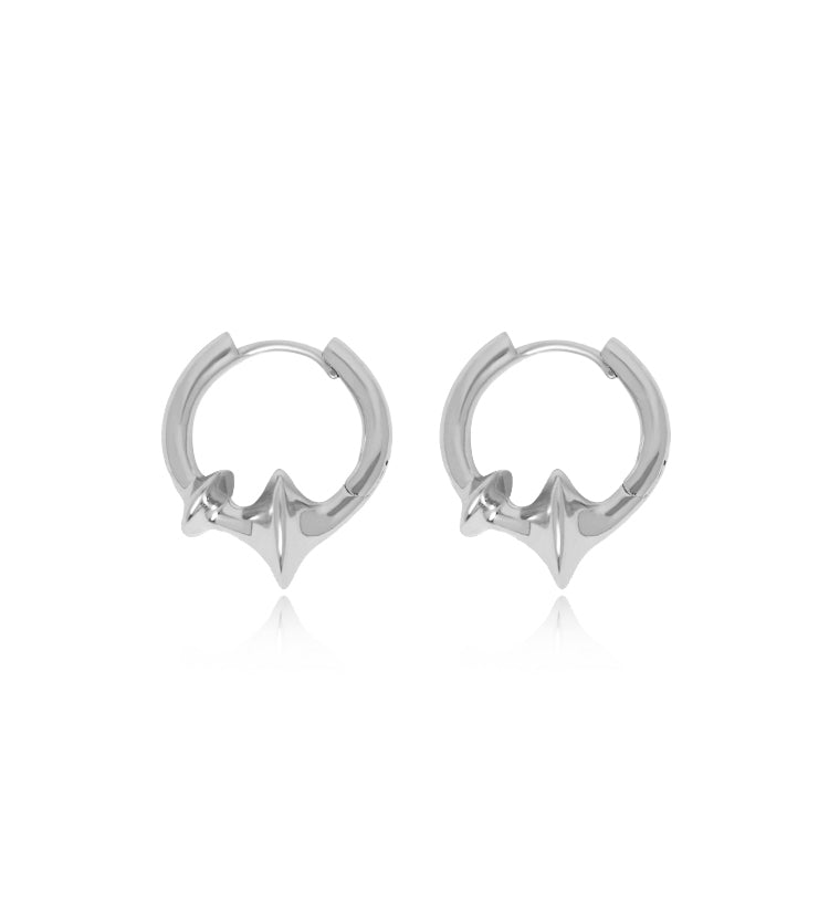 Sculpted Spike Hoop Earrings