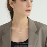 Engraved Angel Octagonal Pendant Necklace