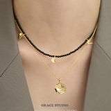 Engraved Angel Octagonal Pendant Necklace