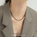 Engraved Angel Octagonal Pendant Necklace