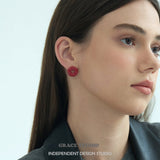 Glossed Donut Stud Earrings