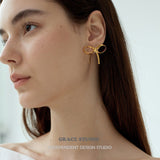Ribbon Bow Stud Earrings