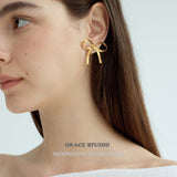 Ribbon Bow Stud Earrings
