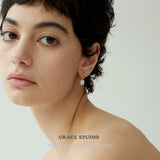 Organic Loop Pearl Drop Earrings