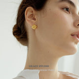 Twisted Square Stud Earrings