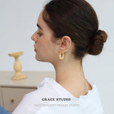 Gemstone Bead Hoop Earrings