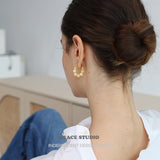 Gemstone Bead Hoop Earrings