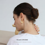 Gemstone Bead Hoop Earrings