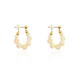 Gemstone Bead Hoop Earrings