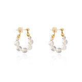 Gemstone Bead Hoop Earrings