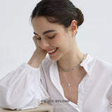 Rope-Edge Oval Pendant Necklace