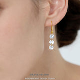Triple Zircon Drop Earrings