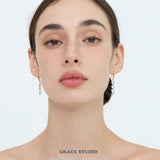 Triple Zircon Drop Earrings