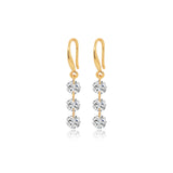 Triple Zircon Drop Earrings