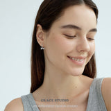 Bow-Cut Zircon Huggie Hoop Earrings