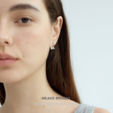 Bow-Cut Zircon Huggie Hoop Earrings