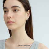 Bow-Cut Zircon Huggie Hoop Earrings