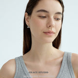 Bow-Cut Zircon Huggie Hoop Earrings