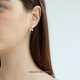 Bow-Cut Zircon Huggie Hoop Earrings