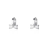 Bow-Cut Zircon Huggie Hoop Earrings