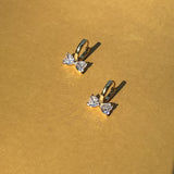 Bow-Cut Zircon Huggie Hoop Earrings
