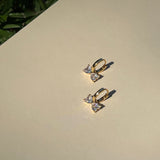 Bow-Cut Zircon Huggie Hoop Earrings