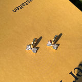 Bow-Cut Zircon Huggie Hoop Earrings