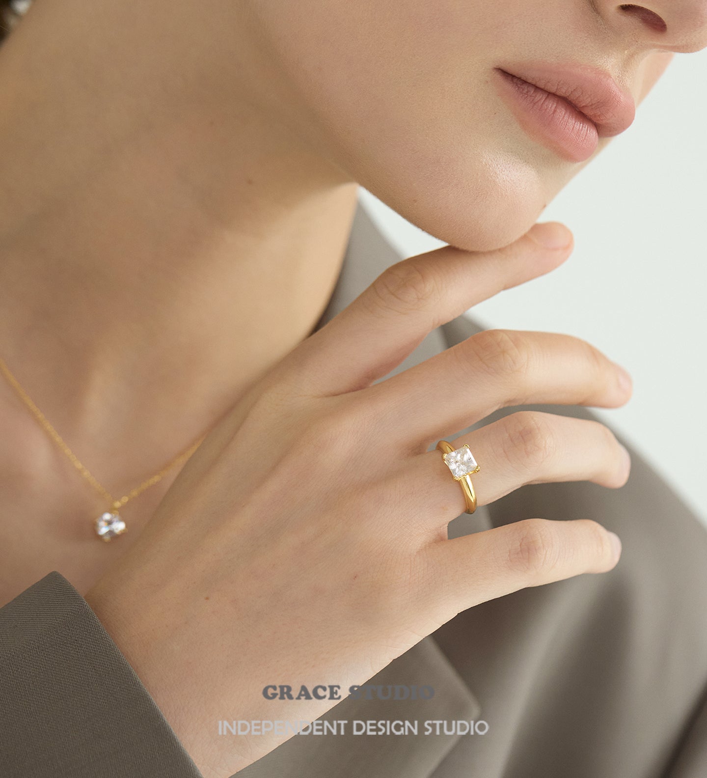 Elegant Emerald-Cut Zirconia Solitaire Ring