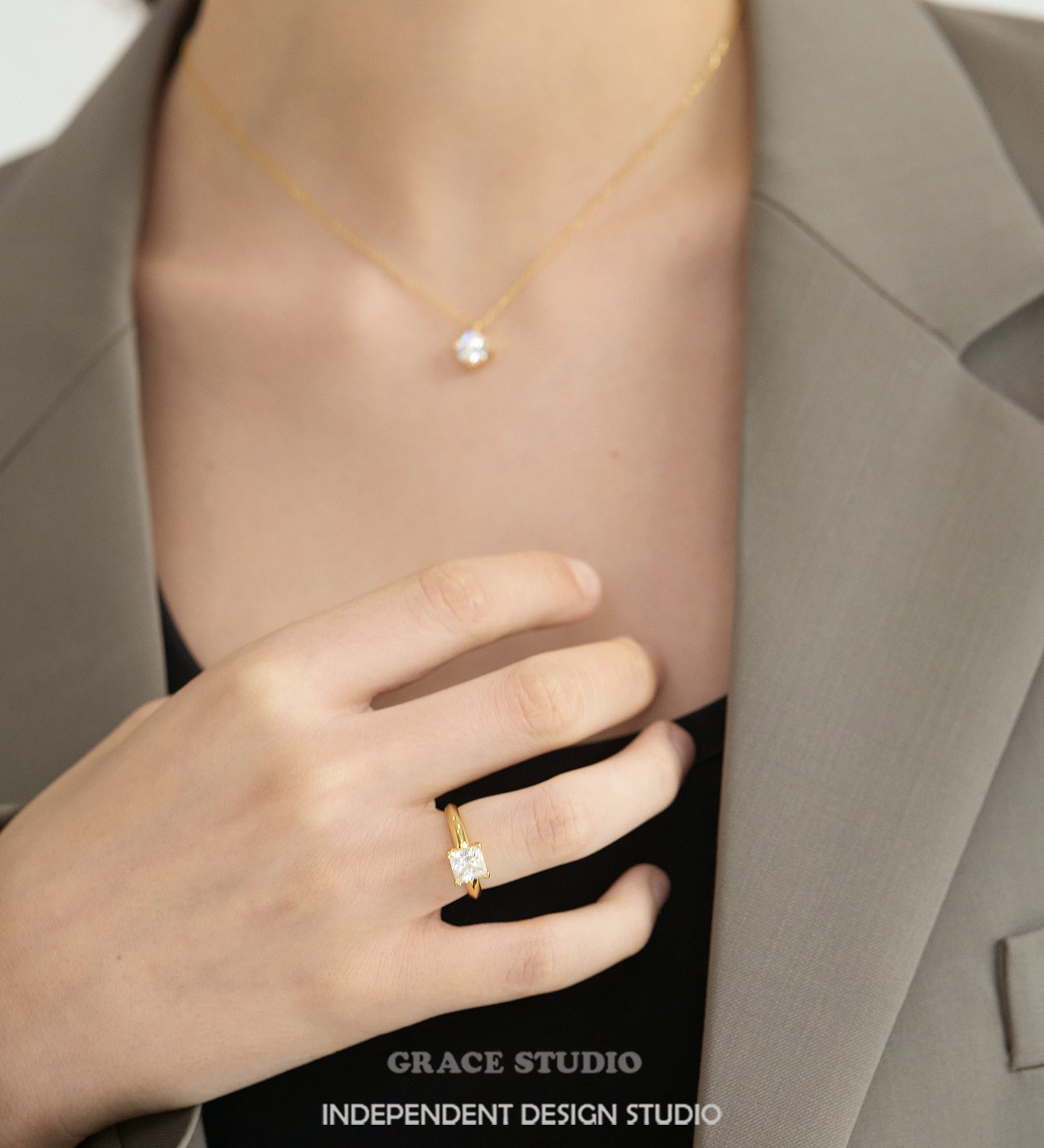 Elegant Emerald-Cut Zirconia Solitaire Ring