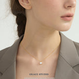 Elegant Round Zircon Solitaire Pendant Necklace